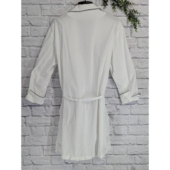 SINGLE STITCH🌿Ralph Lauren Robe Unisex M/L Belted Cotton Piping Bath LoungeLogo - Picture 13 of 13